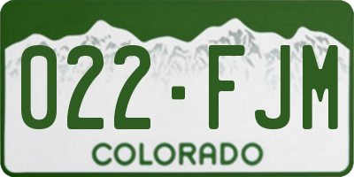 CO license plate 022FJM