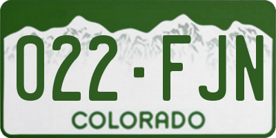 CO license plate 022FJN