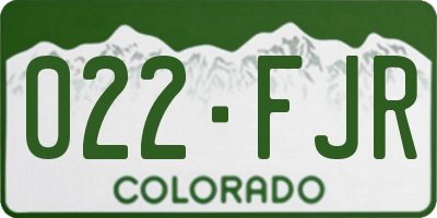 CO license plate 022FJR