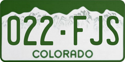 CO license plate 022FJS