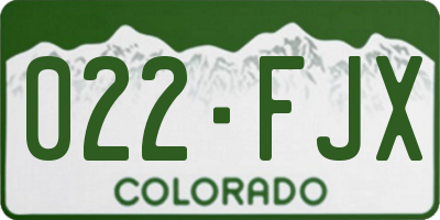 CO license plate 022FJX