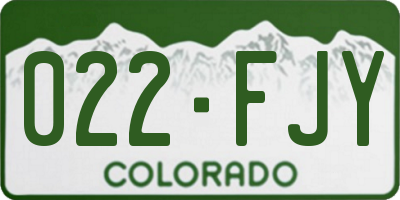 CO license plate 022FJY