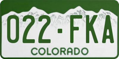 CO license plate 022FKA