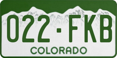 CO license plate 022FKB