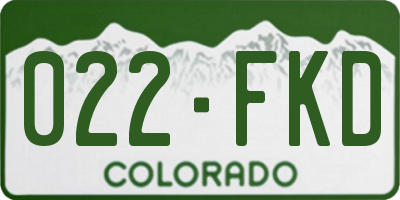 CO license plate 022FKD