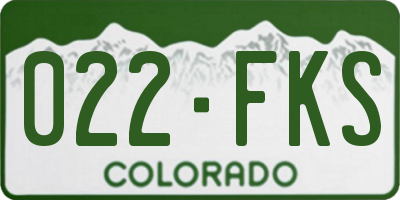CO license plate 022FKS