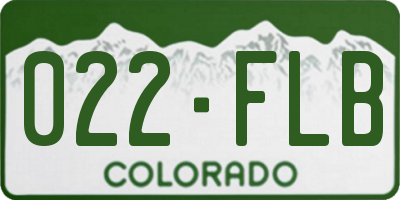 CO license plate 022FLB