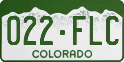 CO license plate 022FLC