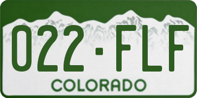 CO license plate 022FLF