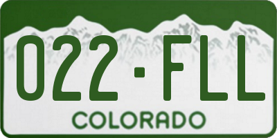 CO license plate 022FLL