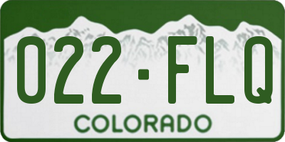 CO license plate 022FLQ