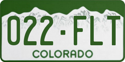 CO license plate 022FLT
