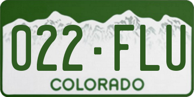 CO license plate 022FLU