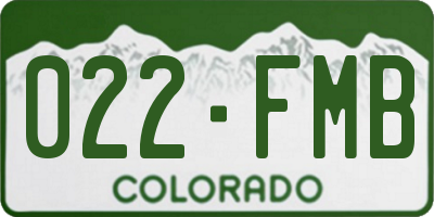 CO license plate 022FMB