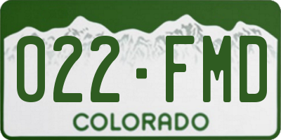 CO license plate 022FMD