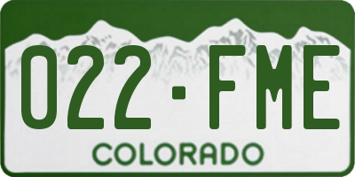 CO license plate 022FME