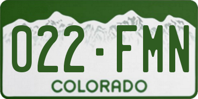 CO license plate 022FMN