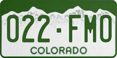 CO license plate 022FMO