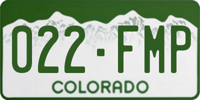 CO license plate 022FMP