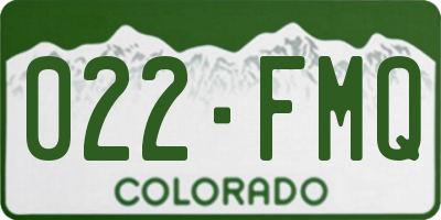 CO license plate 022FMQ