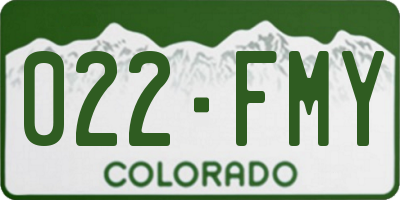 CO license plate 022FMY