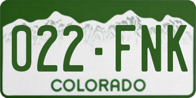 CO license plate 022FNK