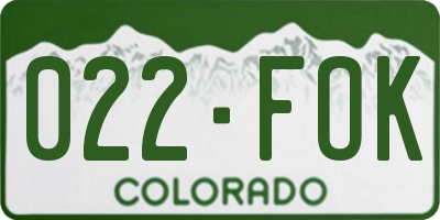 CO license plate 022FOK
