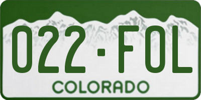 CO license plate 022FOL