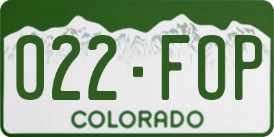 CO license plate 022FOP