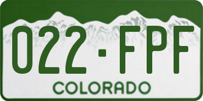 CO license plate 022FPF