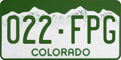CO license plate 022FPG