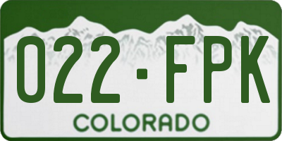 CO license plate 022FPK
