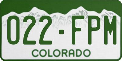 CO license plate 022FPM
