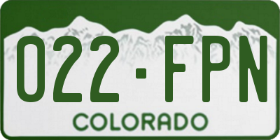 CO license plate 022FPN