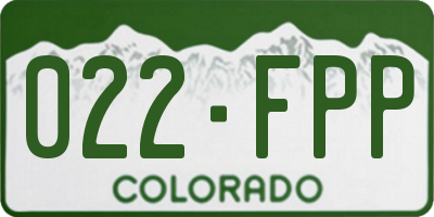 CO license plate 022FPP