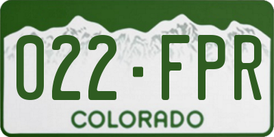 CO license plate 022FPR