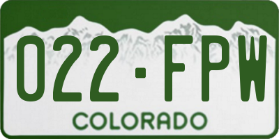 CO license plate 022FPW