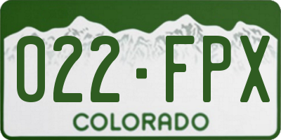CO license plate 022FPX