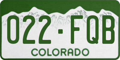 CO license plate 022FQB