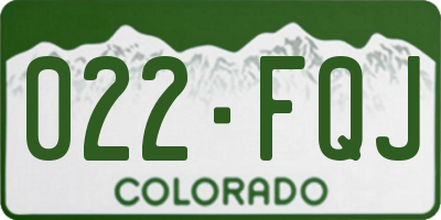 CO license plate 022FQJ