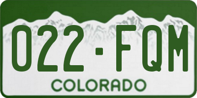 CO license plate 022FQM