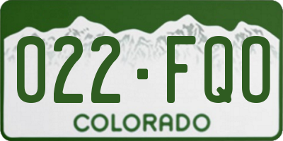 CO license plate 022FQO