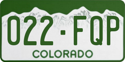 CO license plate 022FQP