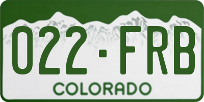 CO license plate 022FRB