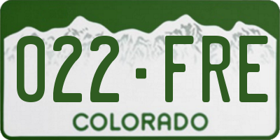 CO license plate 022FRE