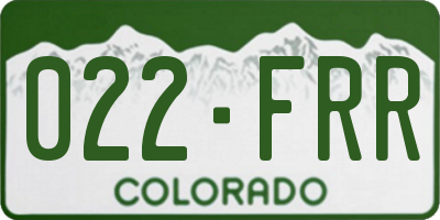 CO license plate 022FRR