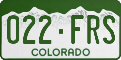 CO license plate 022FRS