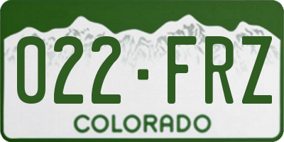 CO license plate 022FRZ