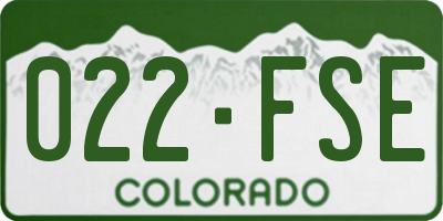 CO license plate 022FSE