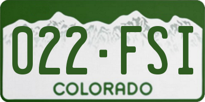 CO license plate 022FSI